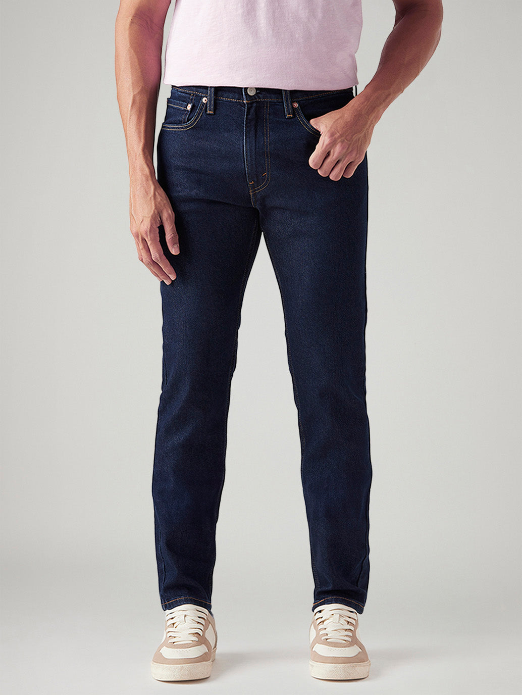 Men's 512 Dark Blue Slim Tapered Fit Mid Rise Jeans - Front View