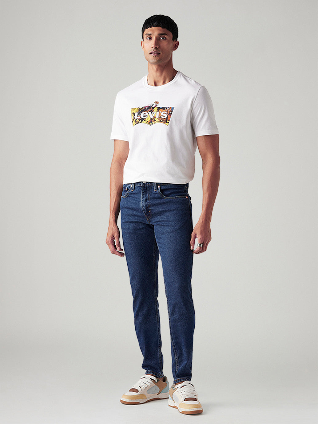 Men's 512 Blue Slim Tapered Fit Mid Rise Jeans - Front View