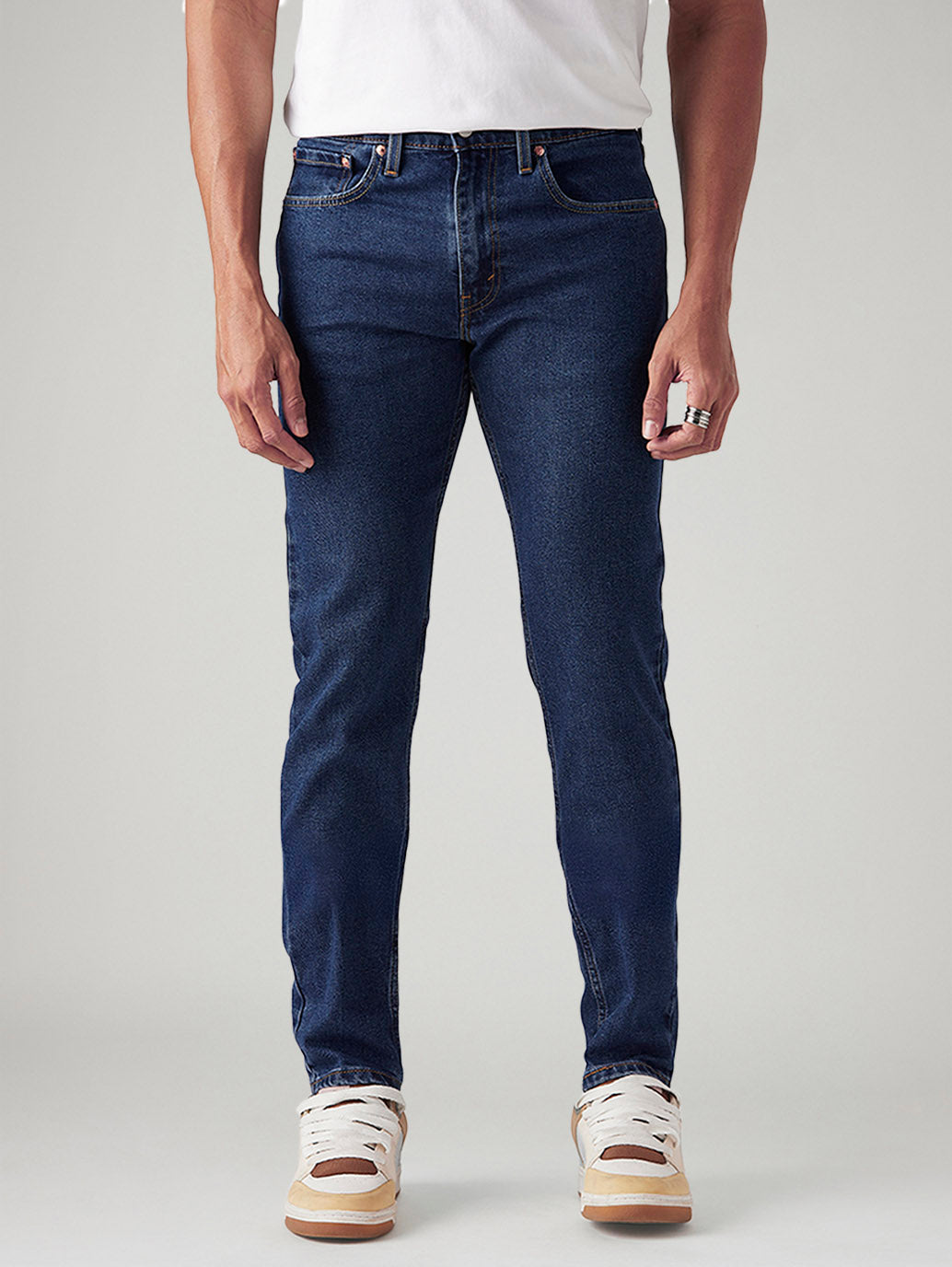 Men's 512 Blue Slim Tapered Fit Mid Rise Jeans - Front View