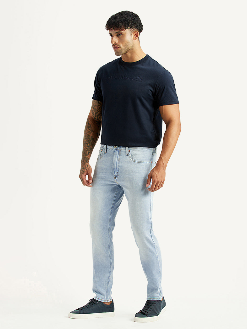 Men's 512 Light Blue Slim Tapered Fit Mid Rise Jeans - Side View