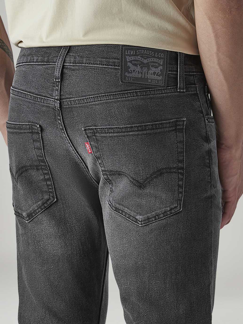 Men's 512 Charcoal Grey Slim Tapered Fit Mid Rise Jeans - 20 View