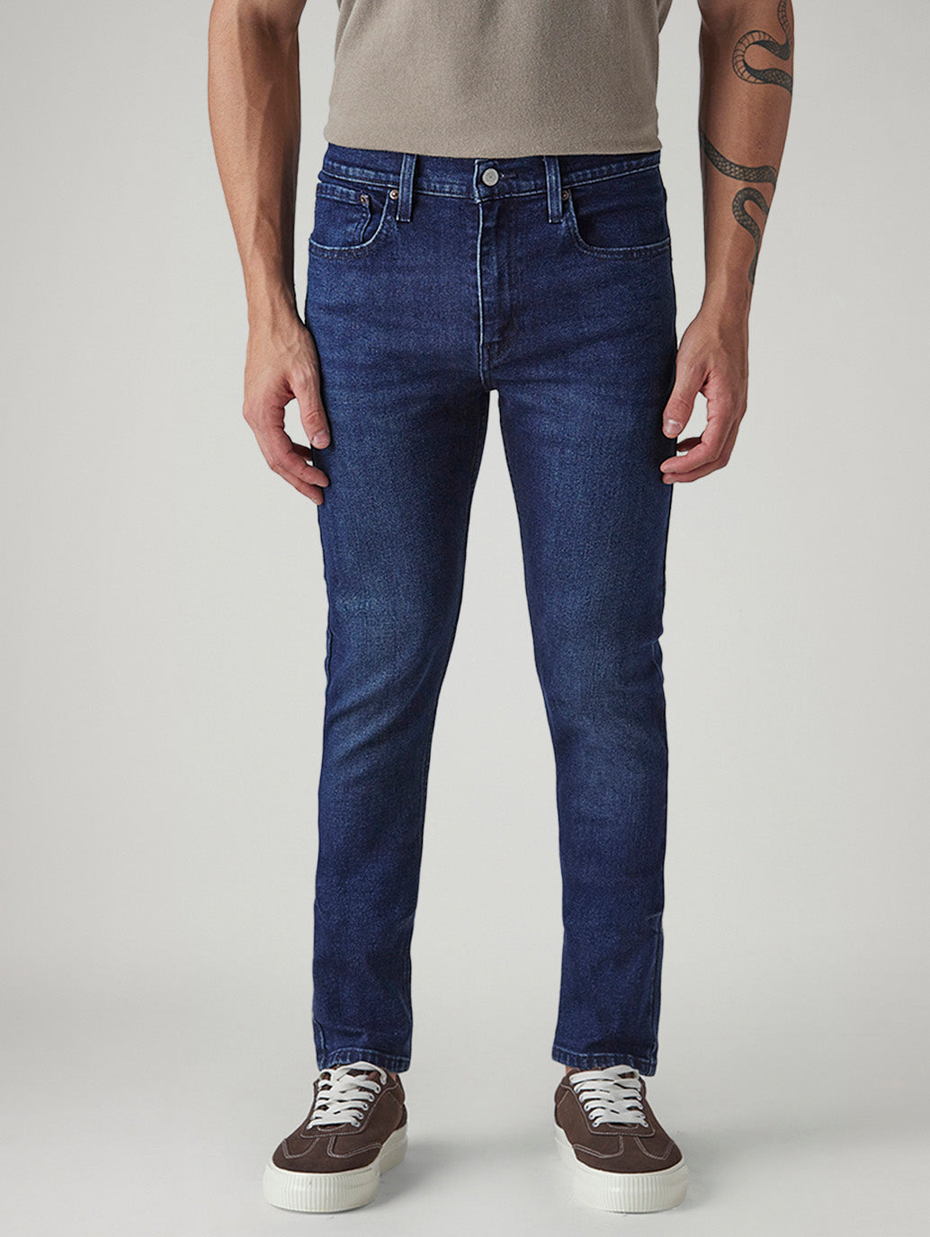 Men's 512 Dark Indigo Slim Tapered Fit Mid Rise Jeans - Front View