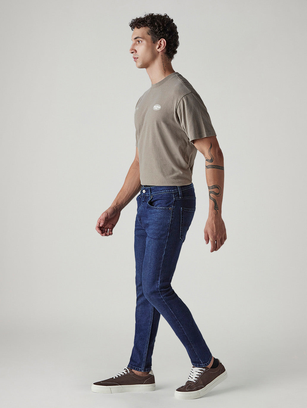 Men's 512 Dark Indigo Slim Tapered Fit Mid Rise Jeans - Side View