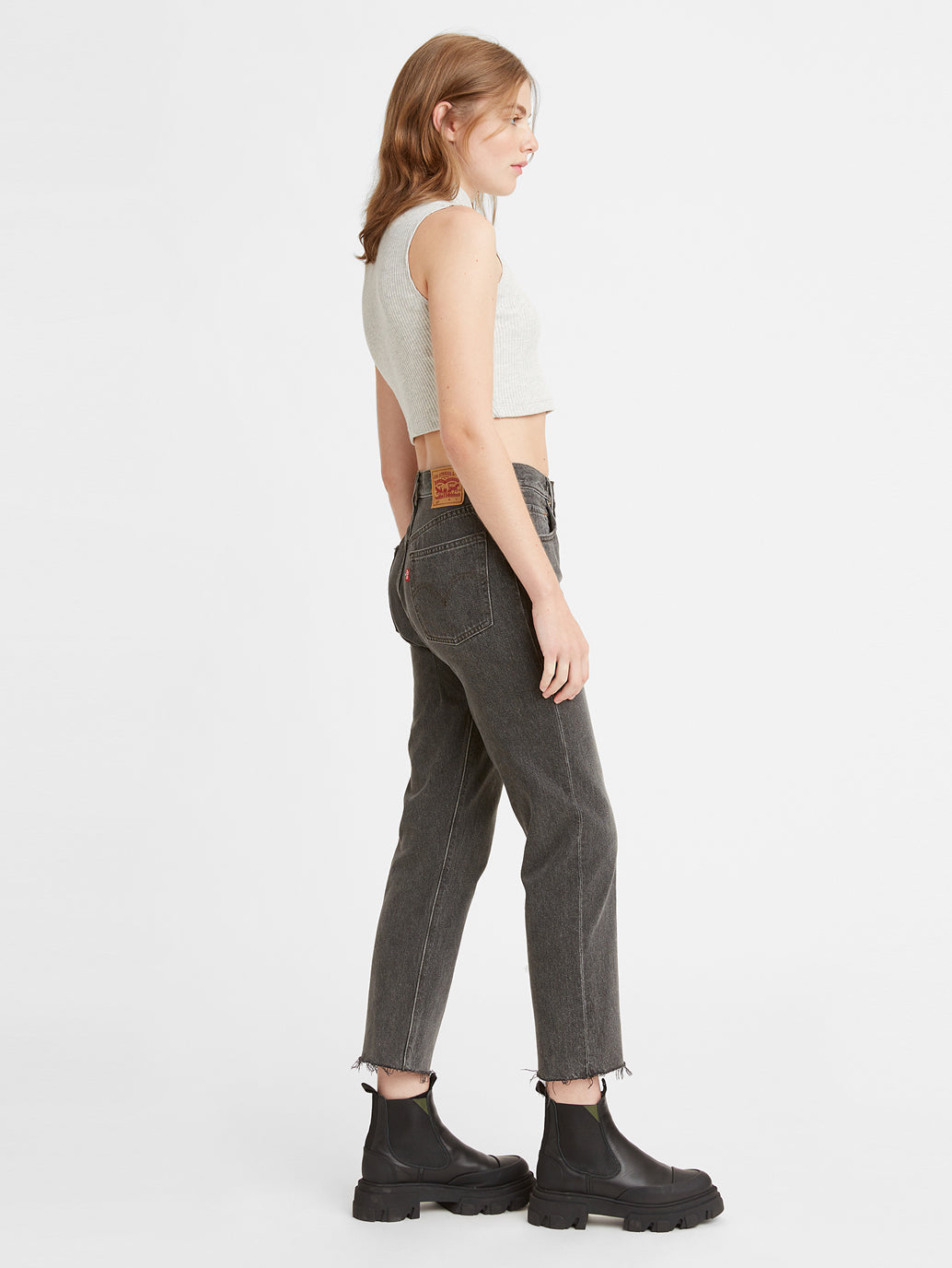 Women's 501 Grey Straight Fit High Rise Jeans - b648357a-88de-41c0-9b76-f8fb9f9db1ed View
