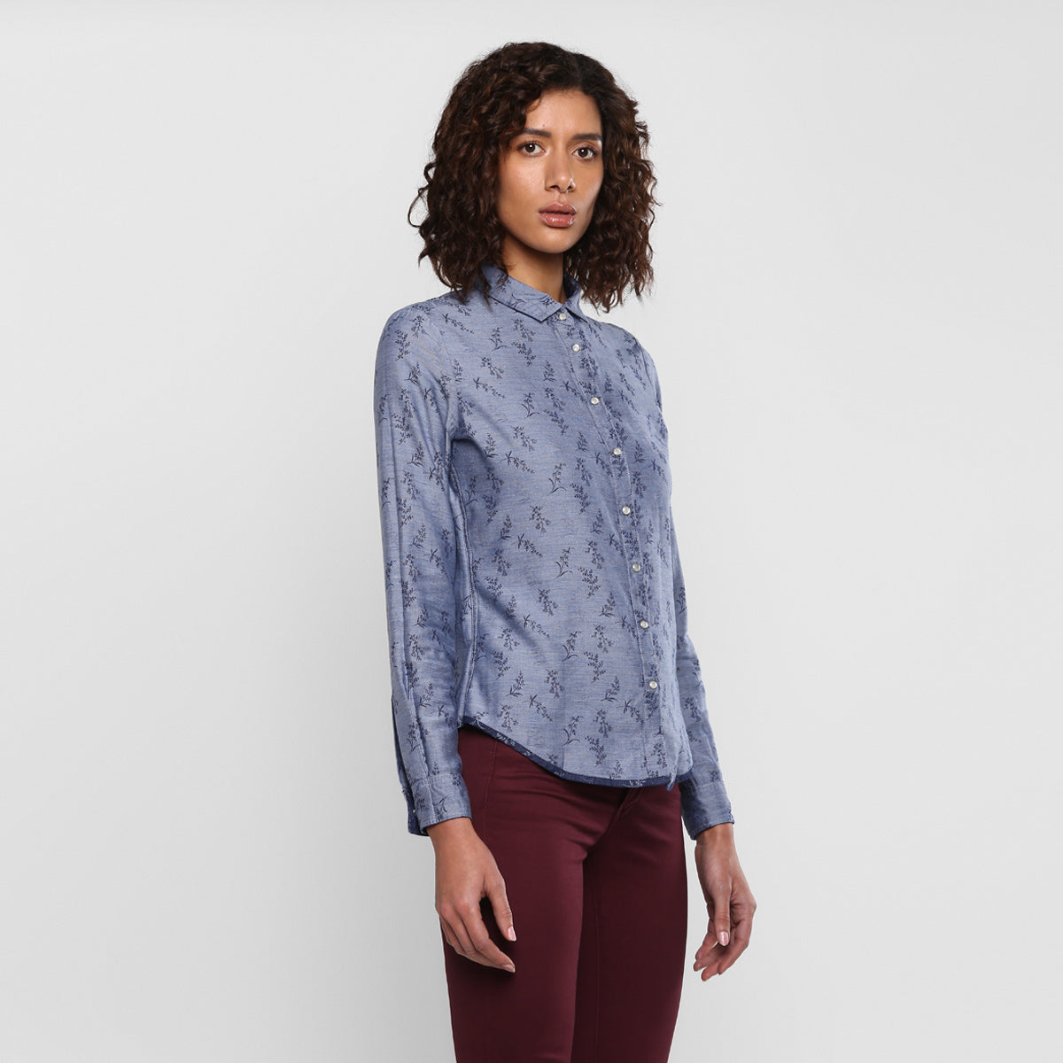 Women's  Printed Spread Collar Reversible Shirt