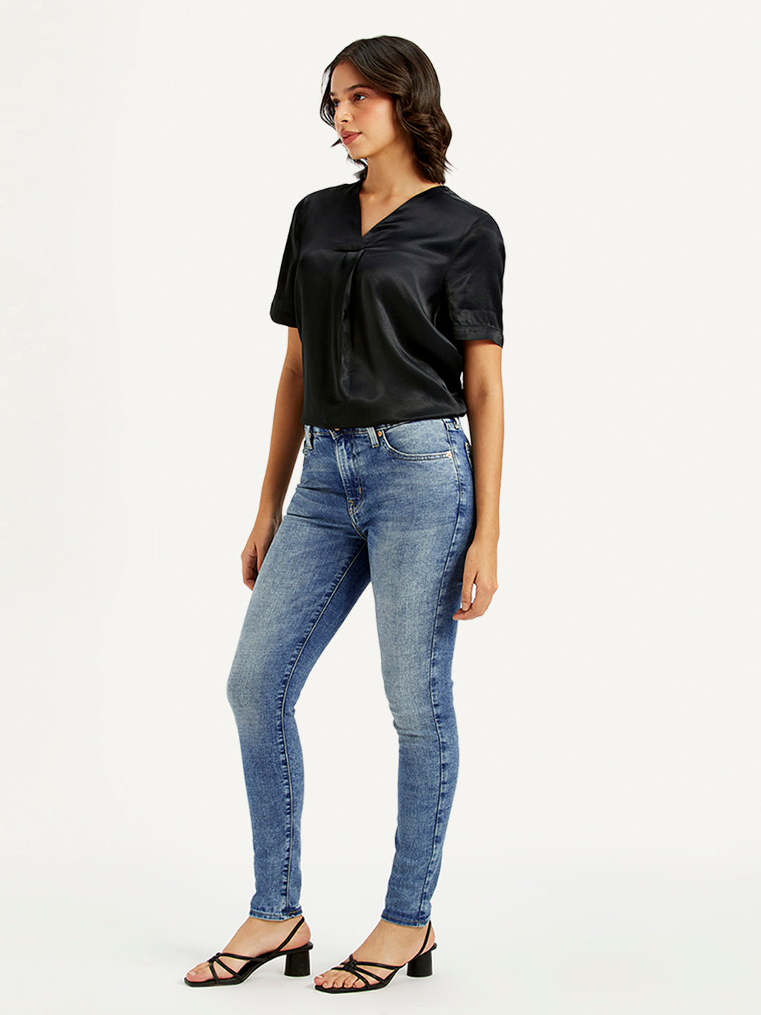 Women's 721 Blue Skinny Fit High Rise Jeans - 36924e5f57e99d2303a5edc03c39bd87 View