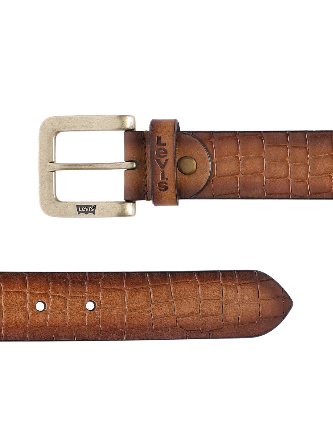 Men's Tan Textured Belt - 36ae3728-768d-4678-8344-114ba05dea4b1742207070432-Men-Textured-Leather-Belt-3861742207070179-3 View