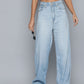 Women's Blue Baggy Fit High Rise Jeans - 37225cae5562d757c9313d55c99ec910 View