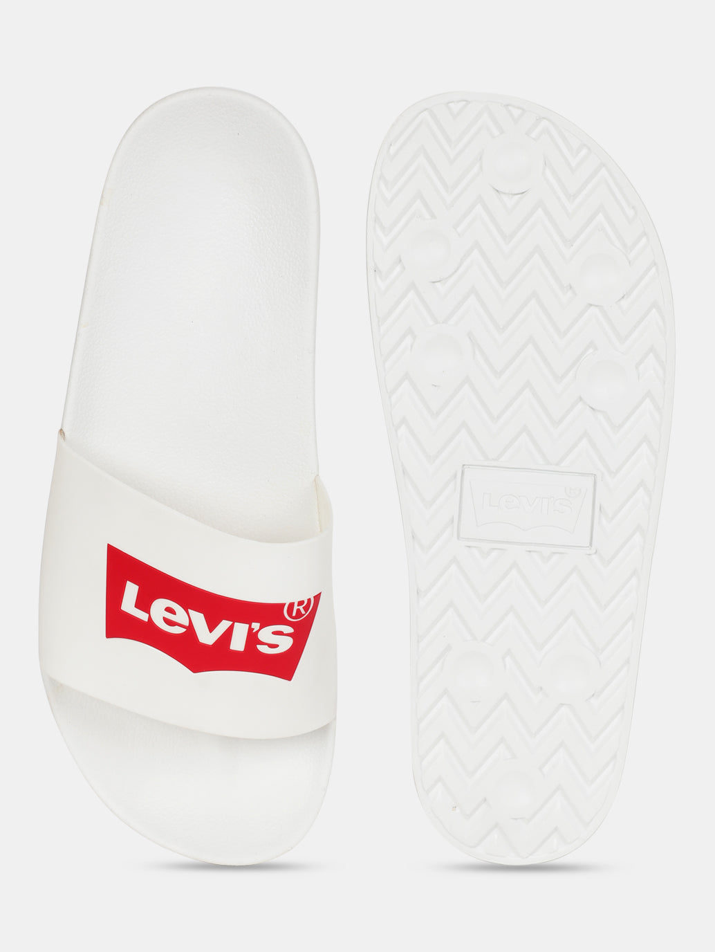 Men s White Batwing Slides Levis India Store