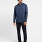 Men's Checkered Slim Fit Shirt Blue