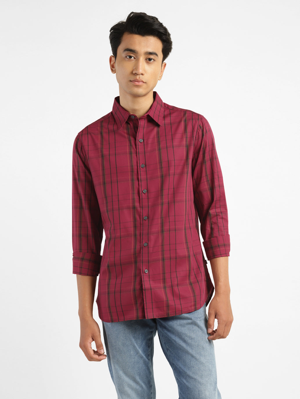 Men's Chekered Slim Fit Shirt - c41aeb13-68ac-4b39-885d-8b6e5b1b10a6 View