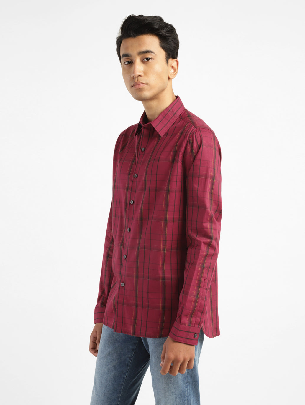 Men's Chekered Slim Fit Shirt - 382ebccc-dd23-4935-82ac-bbb3ea6a355e View