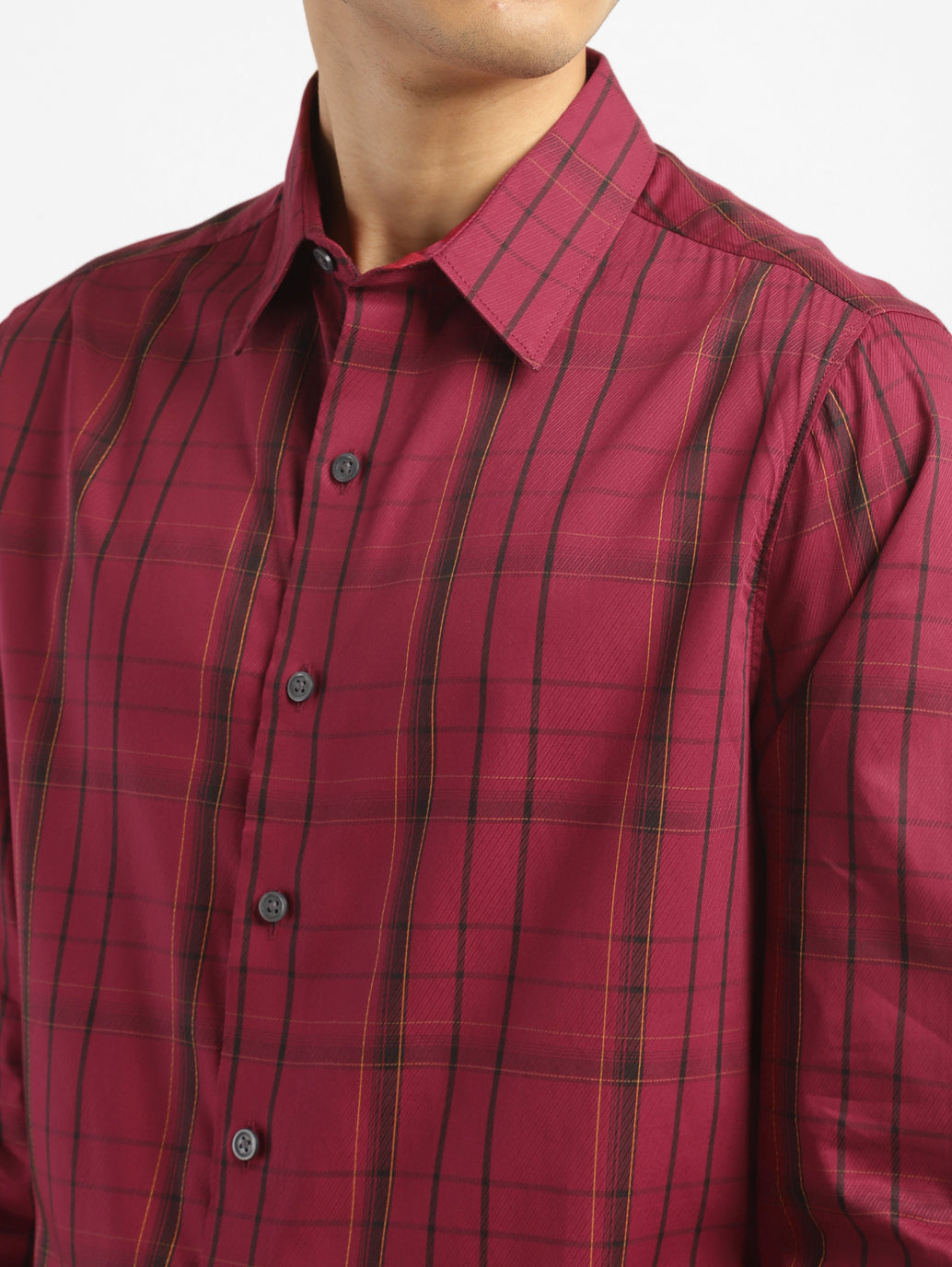 Men's Chekered Slim Fit Shirt - 79e26793-724b-432a-a981-f87b401585f0 View