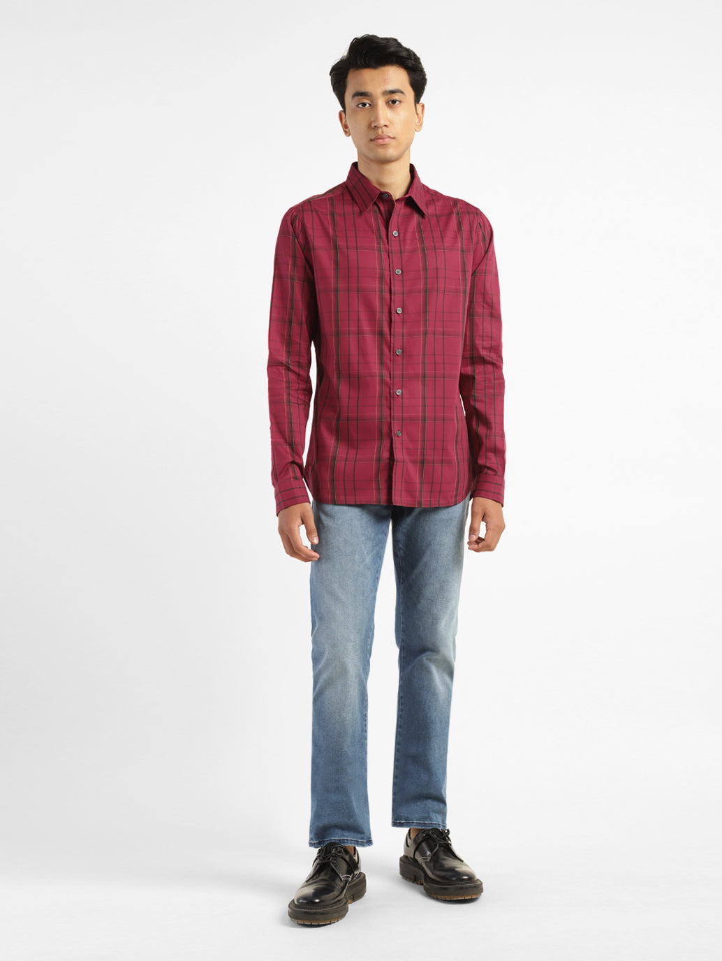 Men's Chekered Slim Fit Shirt - de398079-bc03-4ee8-b64c-e37a4df95f41 View