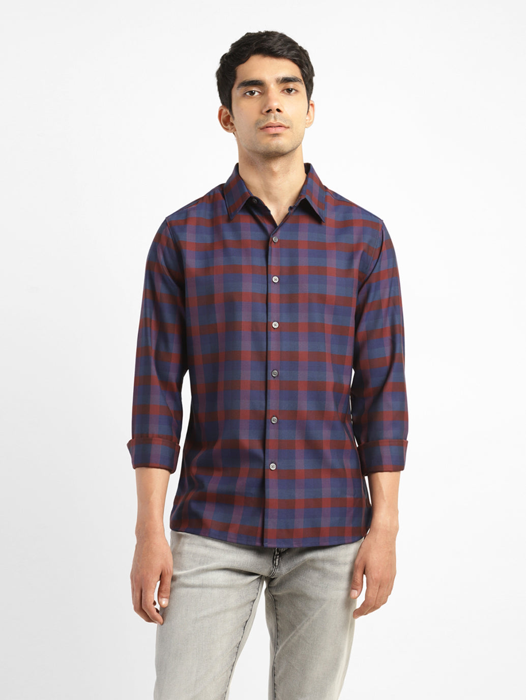 Men's Checkered Slim Fit Shirt
