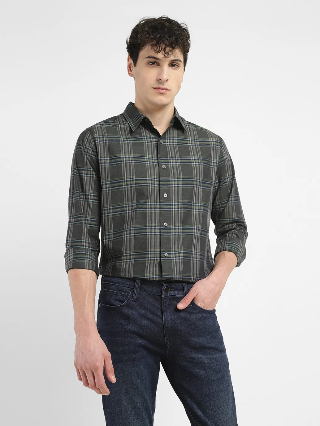 Men's Redloop Checkered Slim Fit Shirt
