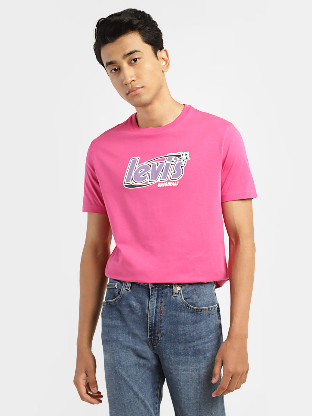 Men's Brand Logo Round Neck T-shirt
