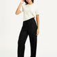 Women's High Rise Black Loose Fit Trousers - 3ba427921817913655e7af2676198731 View