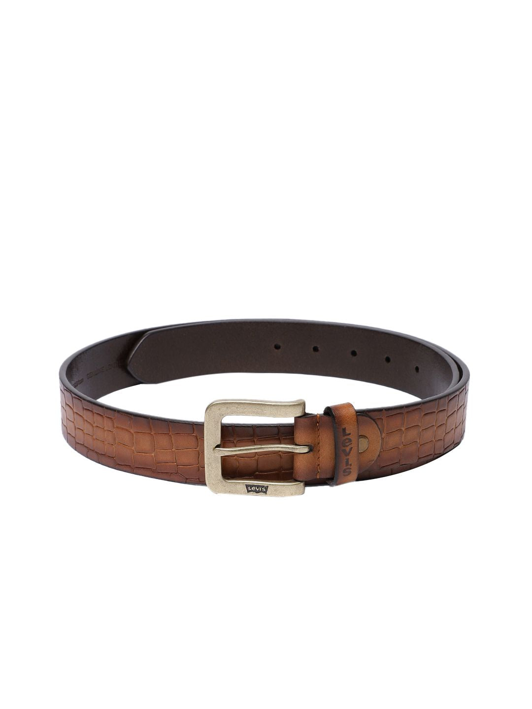Men's Tan Textured Belt - 3dc5e343-06c0-43cd-8c7a-eb5bb851611d1742207070460-Men-Textured-Leather-Belt-3861742207070179-1 View