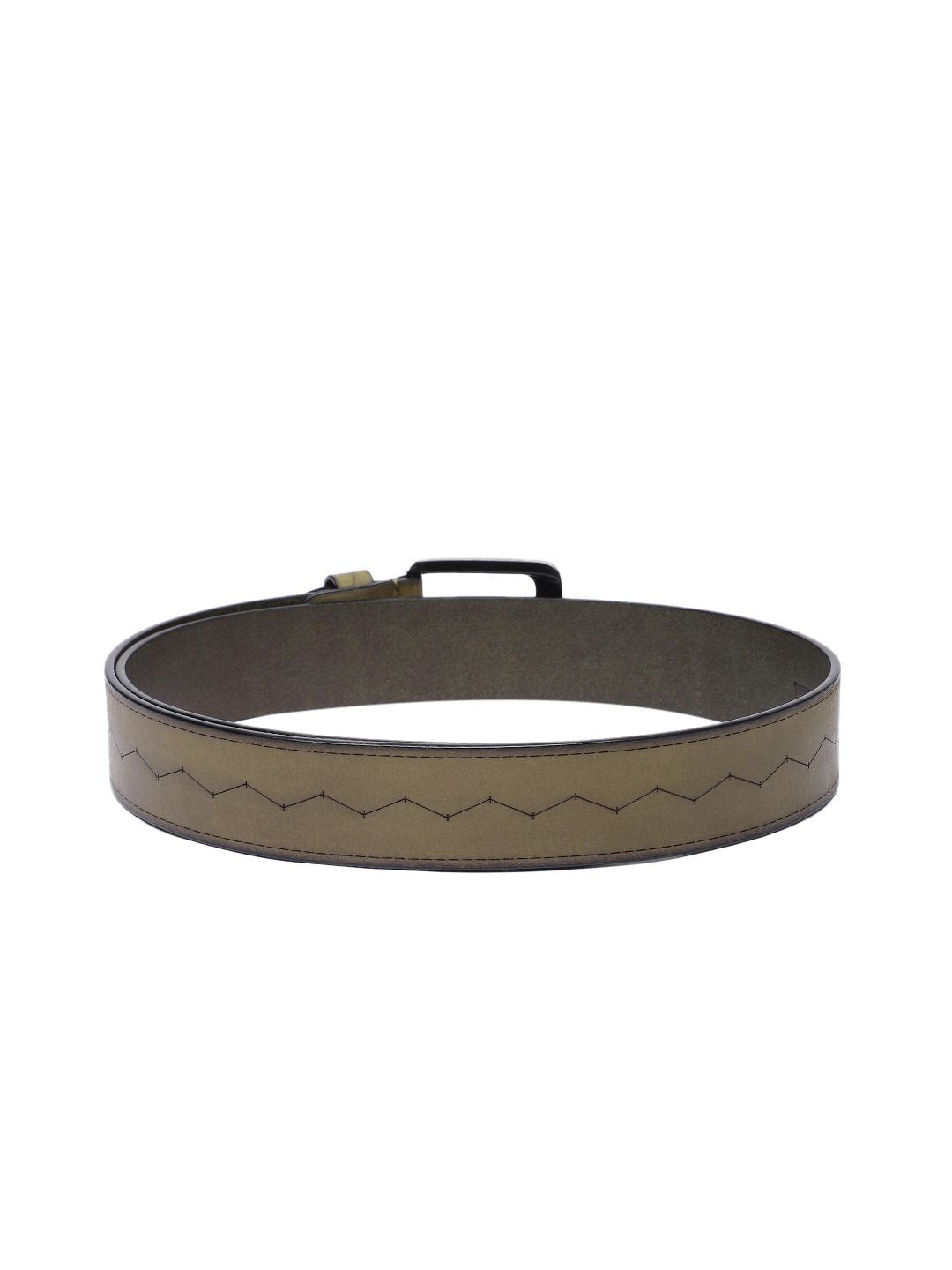 Men's Olive Textured Belt - 4407f035-1c47-41f9-b1db-8a0de26cce791742206476819-Men-Textured-Leather-Belt-4771742206476661-2 View