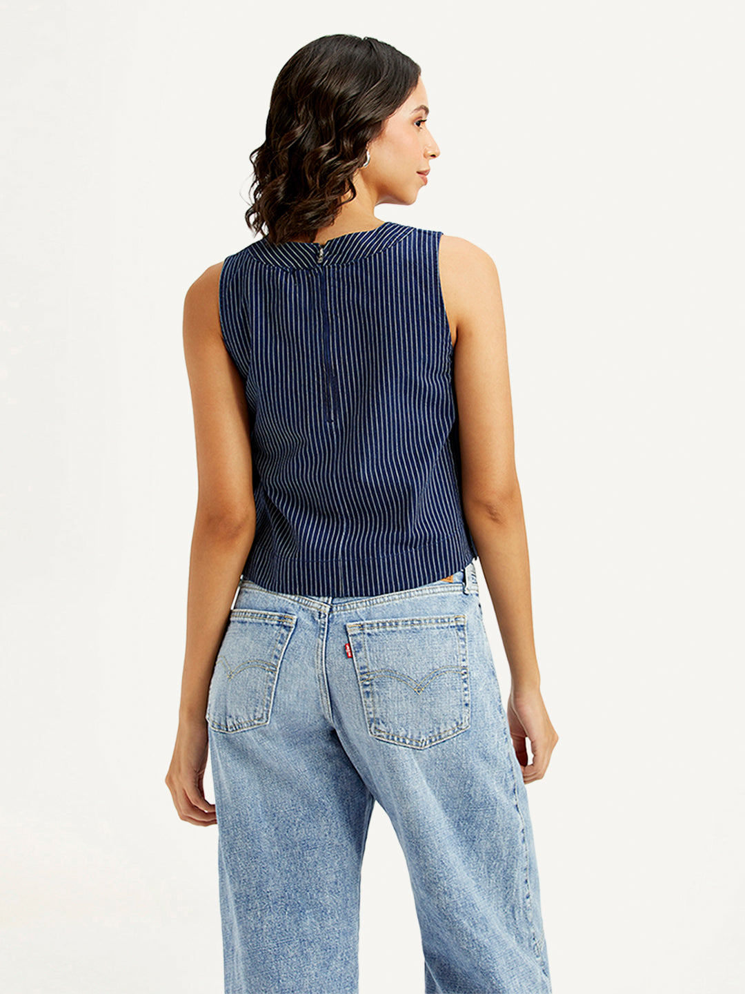 Women's Striped Blue Boat Neck Top - 455be43184a49f723b91fa616978a15f View