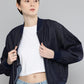 Women's Embroidered Navy Bomber Jacket - 46553f3f-c413-4a42-84fd-a70bf763cc7e1732620317553-Womens-Navy-Regular-Relaxed-Jackets-2201732620316879-1 View