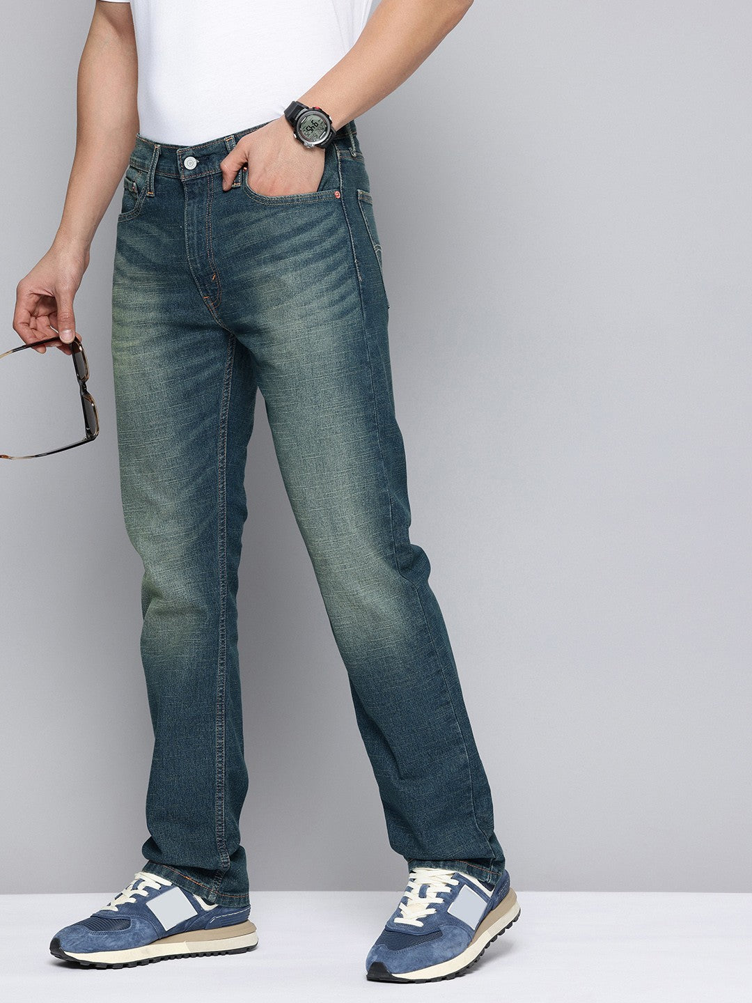 Men's 513 Indigo Slim Straight Fit Mid Rise Jeans - 467207b6-59ab-4d8e-bfa7-55e324321df61735282129698-Mens-Mid-Rise-Slim-Straight-Fit-Indigo-Jean-9521735282129116-1 View