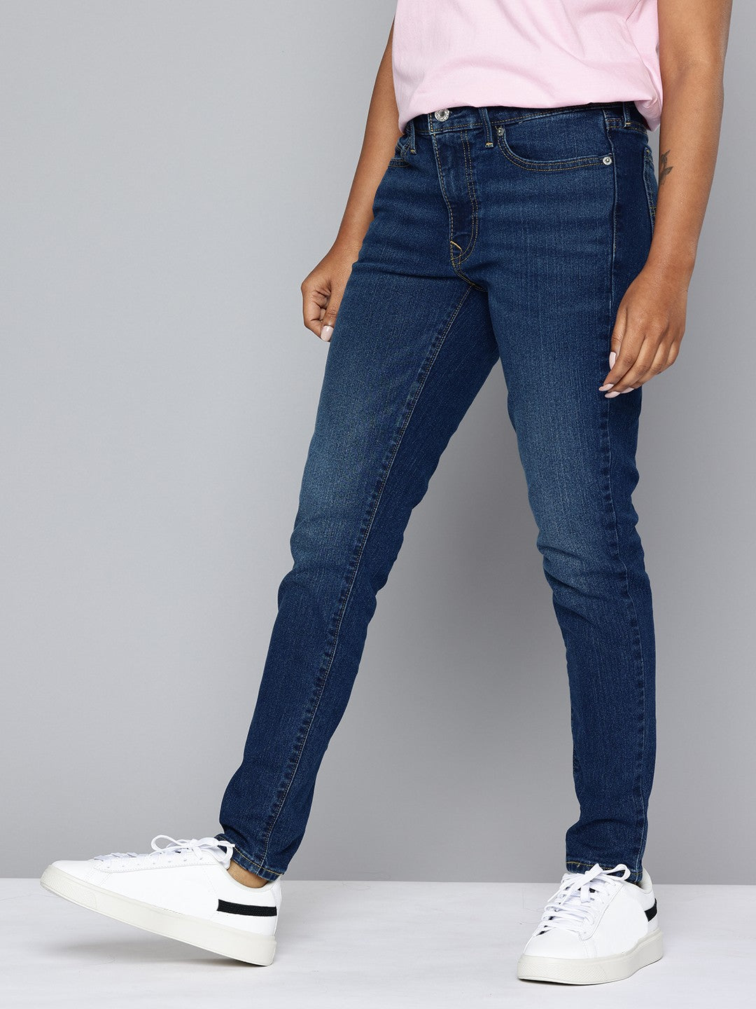 Women's 711 Blue Skinny Fit Mid Rise Jeans - 46d25046-7702-4a29-9a01-196f1786fa6c1737980011476-Womens-Mid-Rise-711-Skinny-Blue-Jeans-6751737980010860-2 View