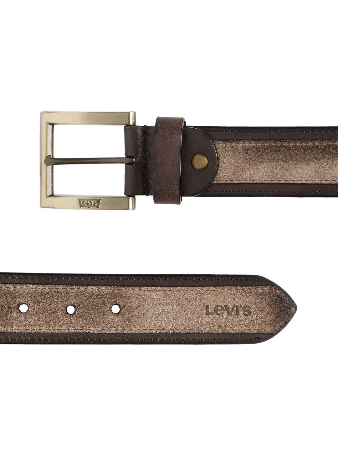 Men's Brown Textured Belt - 49682cb2-aafc-4825-a361-92fa5e74a9fa1742207078198-Men-Suede-Leather-Belt-7261742207078056-3 View