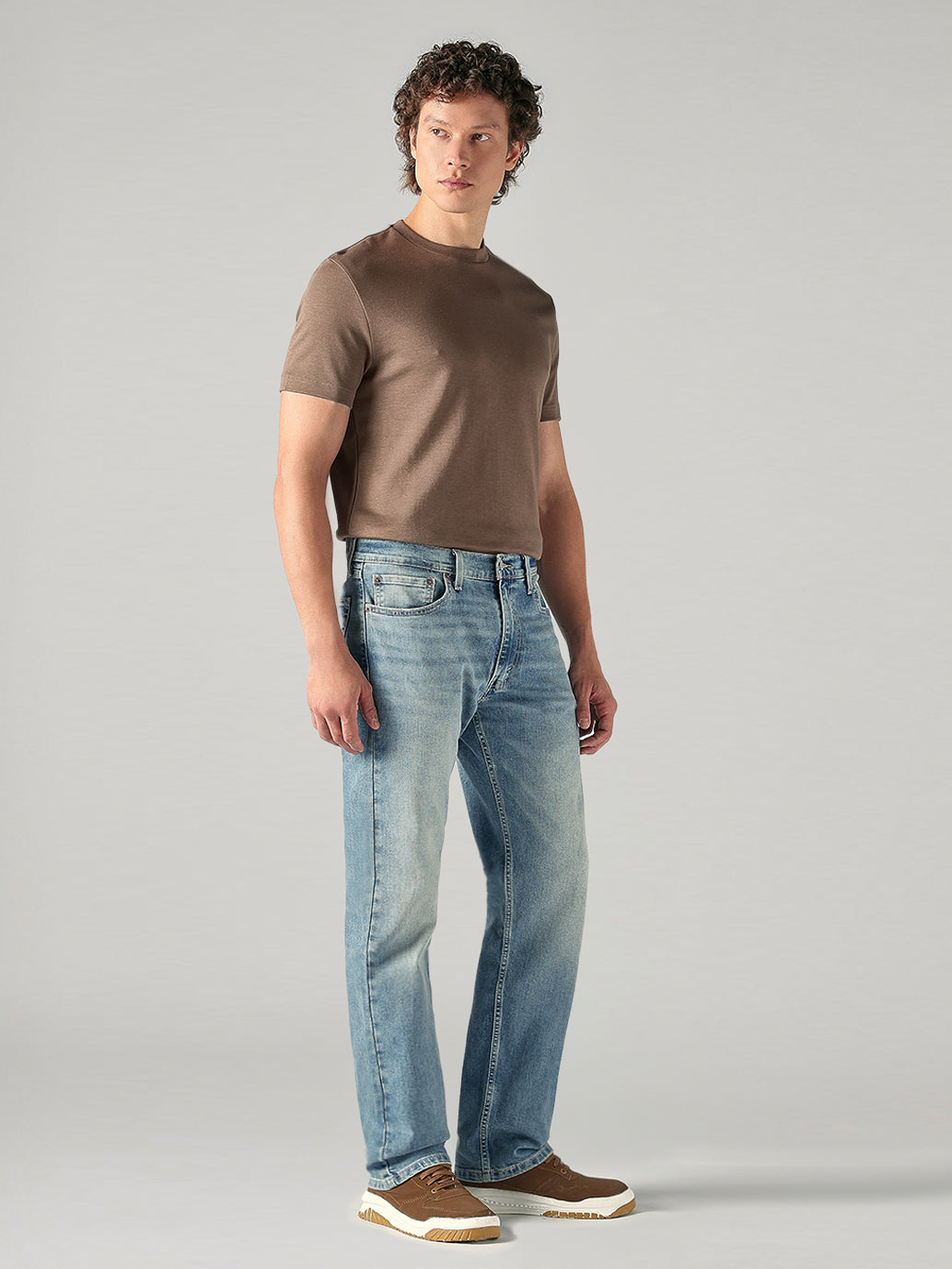 Men's 555 Light Blue Relaxed Straight Fit Mid Rise Jeans - 0f653810-417c-4bfa-b3ff-b7110140add8 View