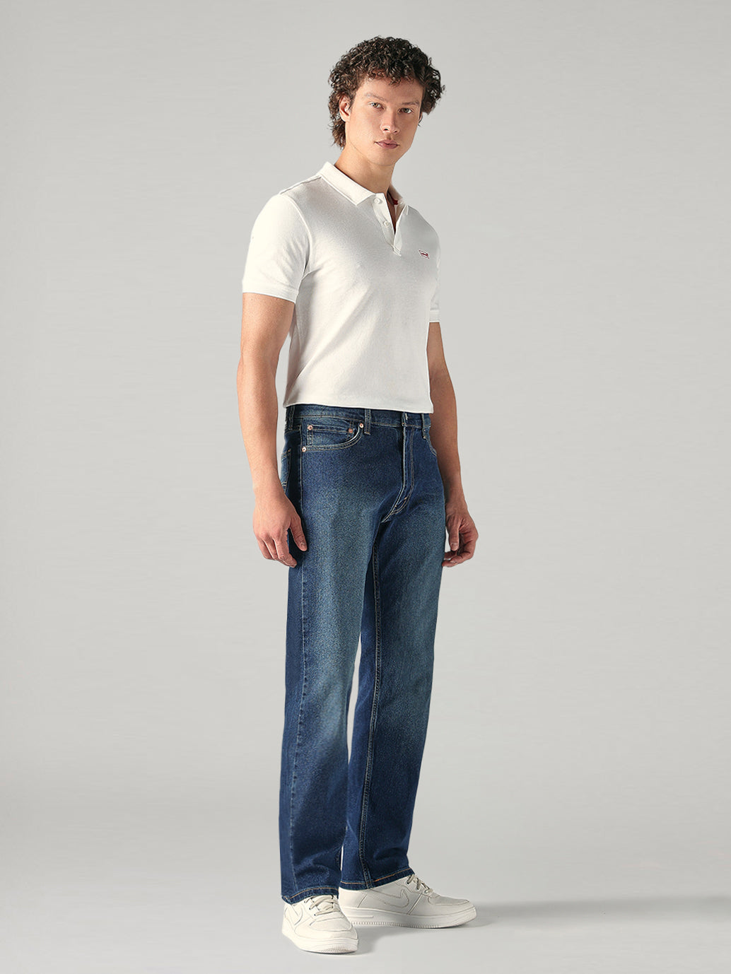 Men's 555 Blue Relaxed Straight Fit Mid Rise Jeans - 2642066c-4799-4861-bfa4-fa5c076e6740 View