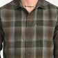 Men's Checkered Olive Slim Fit Corduroy Shirt - d6dd007a-882d-4848-b6a4-168ecf683b4a View