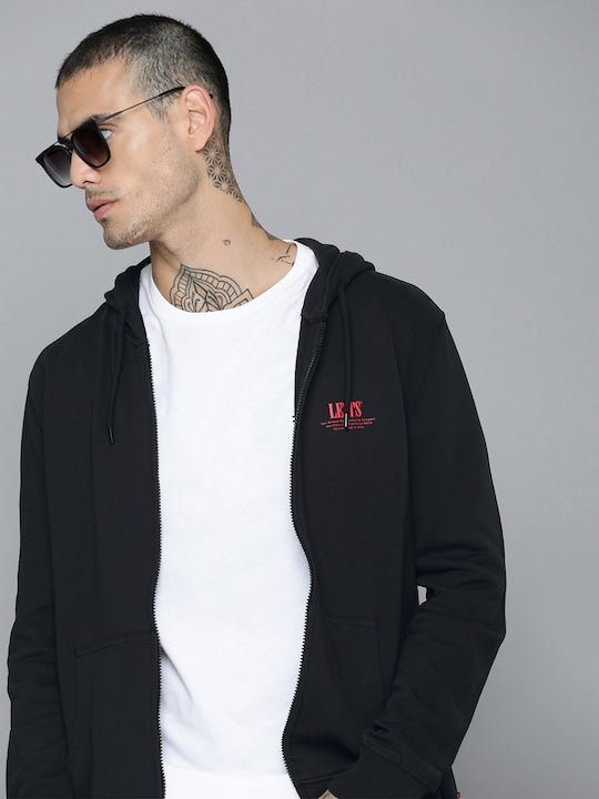 Mens black hot sale hooded sweatshirt