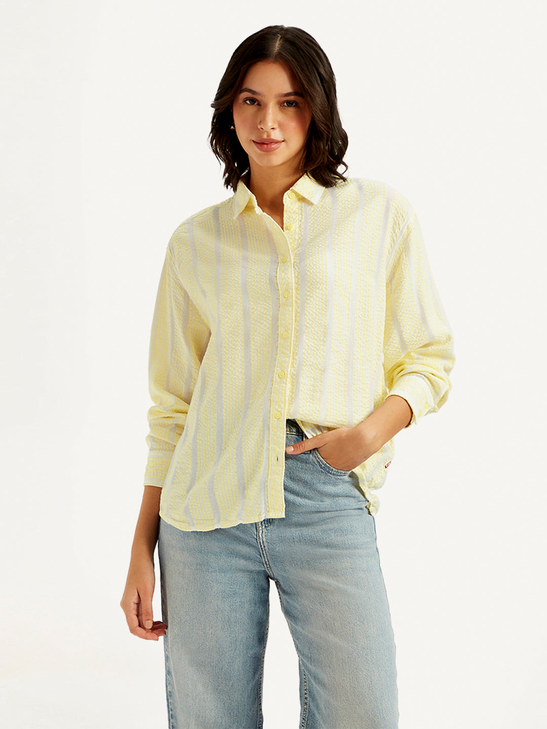 Women's Striped Relaxed Fit Shirt - 4e8371e30bd136897e6ca21101b4ad35 View