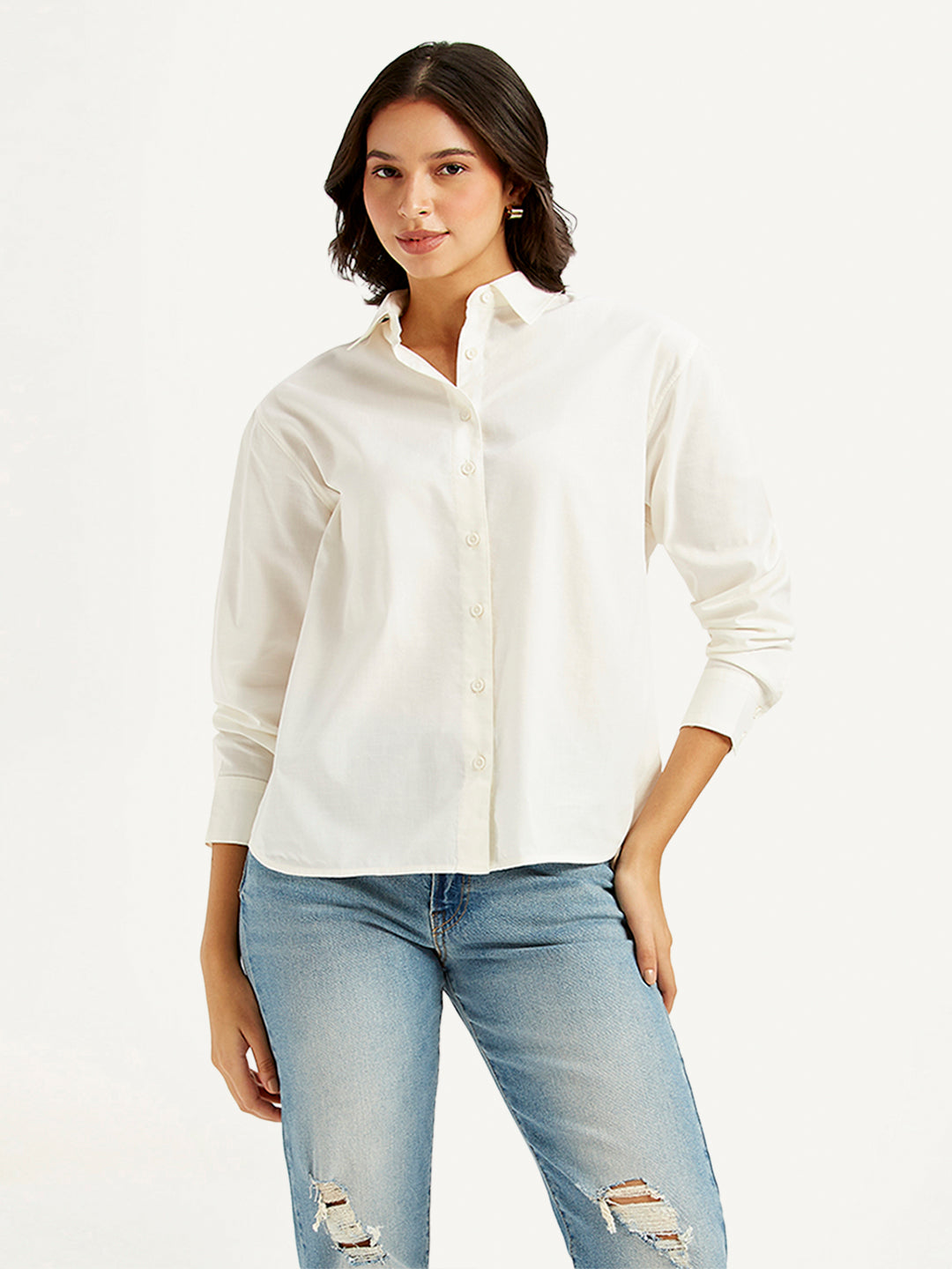 Women's Solid Relaxed Fit Shirt - 4f3da7c4818cfd4c9348edad8c806b29 View