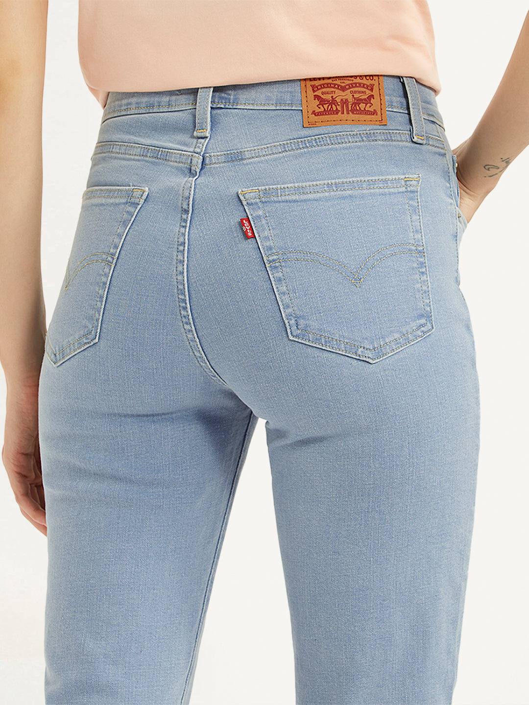 Women's 724 Light Blue Slim Straight Fit High Rise Jeans - 51152882108866ee3b9e0cf857299845 View