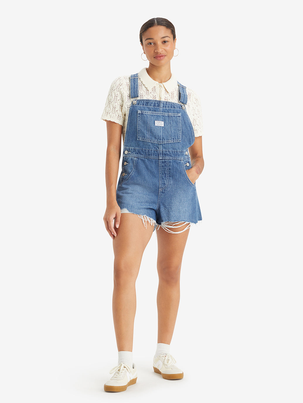 Women's Solid Blue Overalls