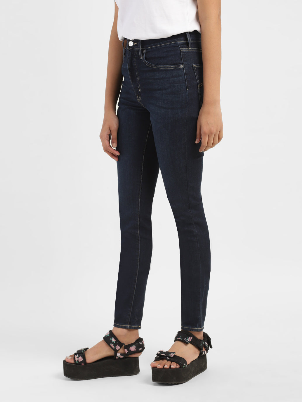 SCULPTED HIGH RISE TRF SKINNY JEANS - Navy blue