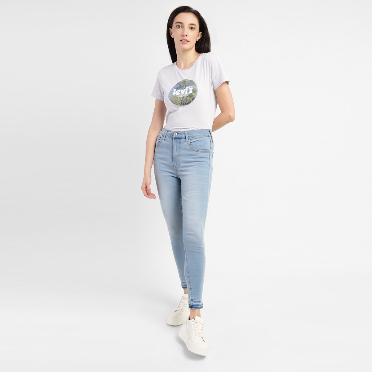 Women's Blue Mile High Wide Leg Fit High Rise Jeans