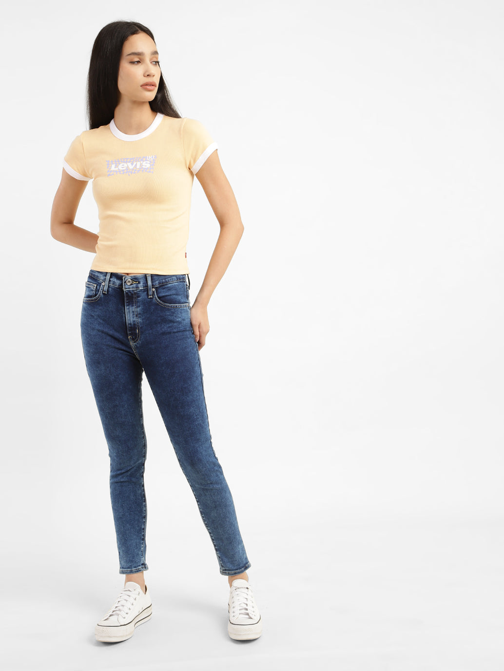 Women's Indigo Mile High Wide Leg Fit High Rise Jeans