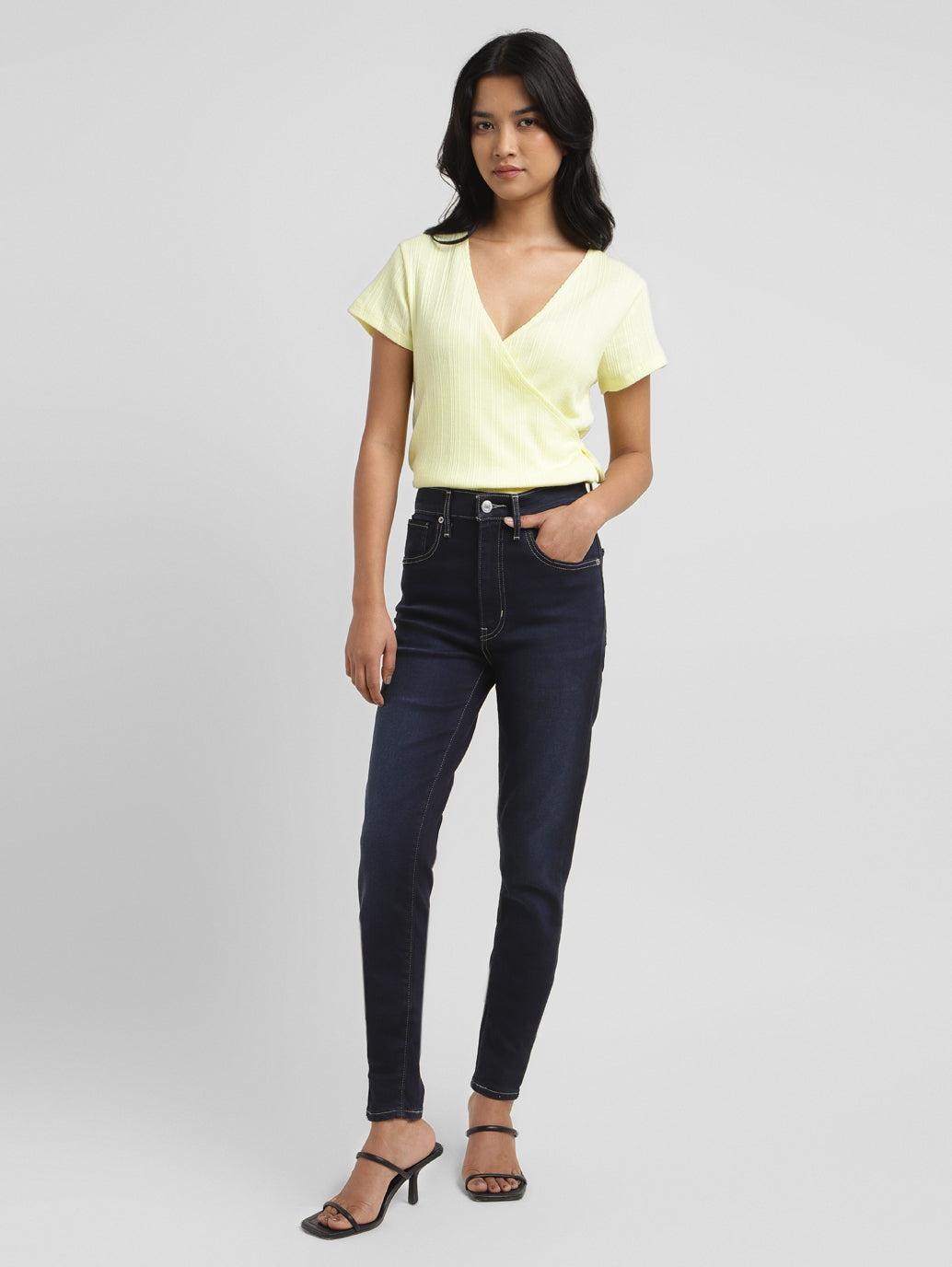 Women's Blue Mile High Wide Leg Fit High Rise Jeans