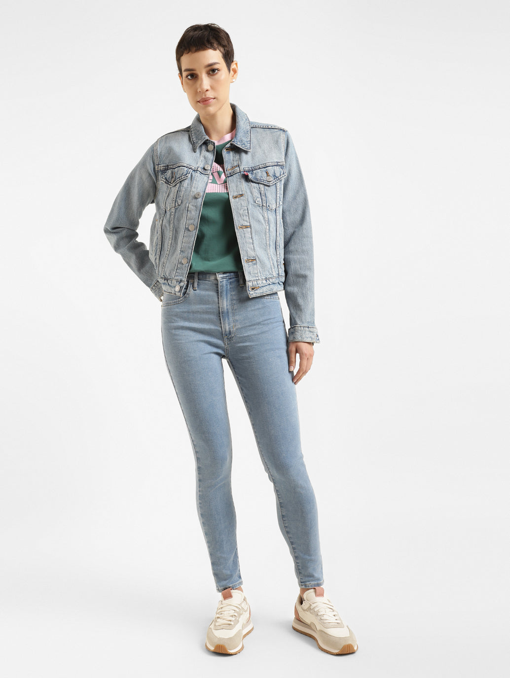 Women's Blue Mile High Wide Leg Fit High Rise Jeans