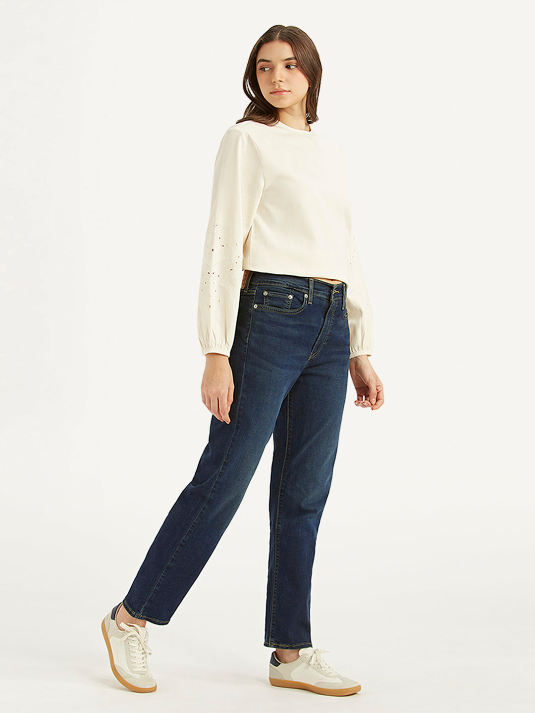 Women's Dark Blue Wedgie Straight Fit Mid Rise Jeans - 54efde24e73126ec823adf432a15e87b View