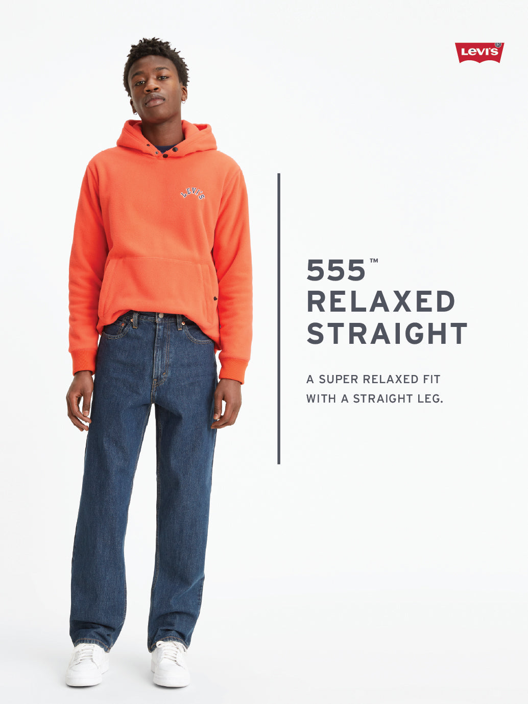 Men's 555 Blue Relaxed Straight Fit Mid Rise Jeans - 1a03cded-9b9f-4bb6-b4c4-dc52b17b1199 View