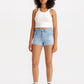 Women's High Rise Light Blue Shorts - shot View