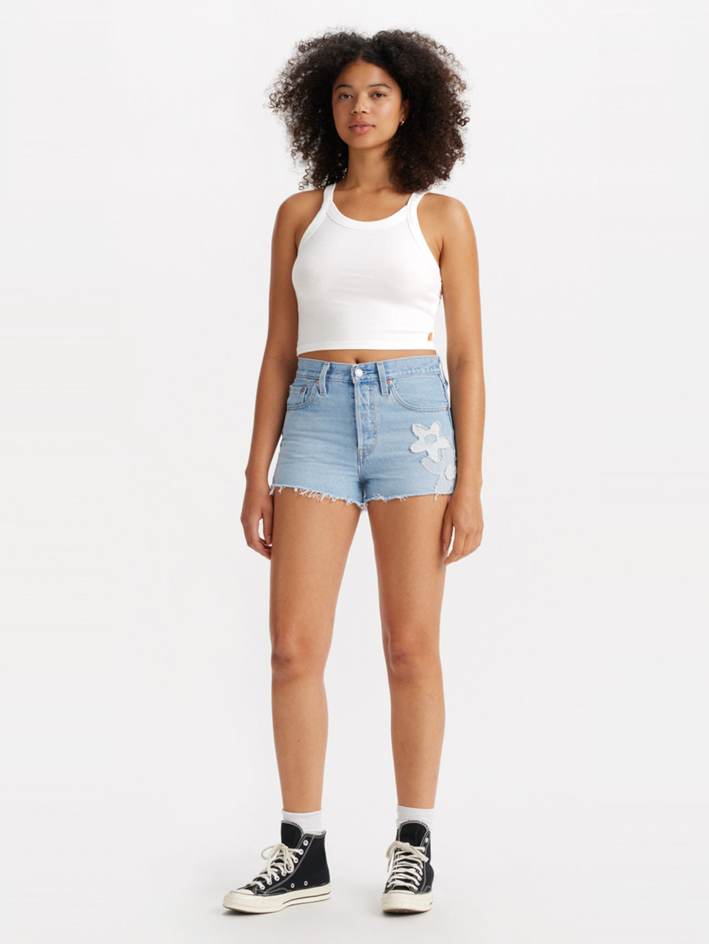 Women's High Rise Light Blue Shorts