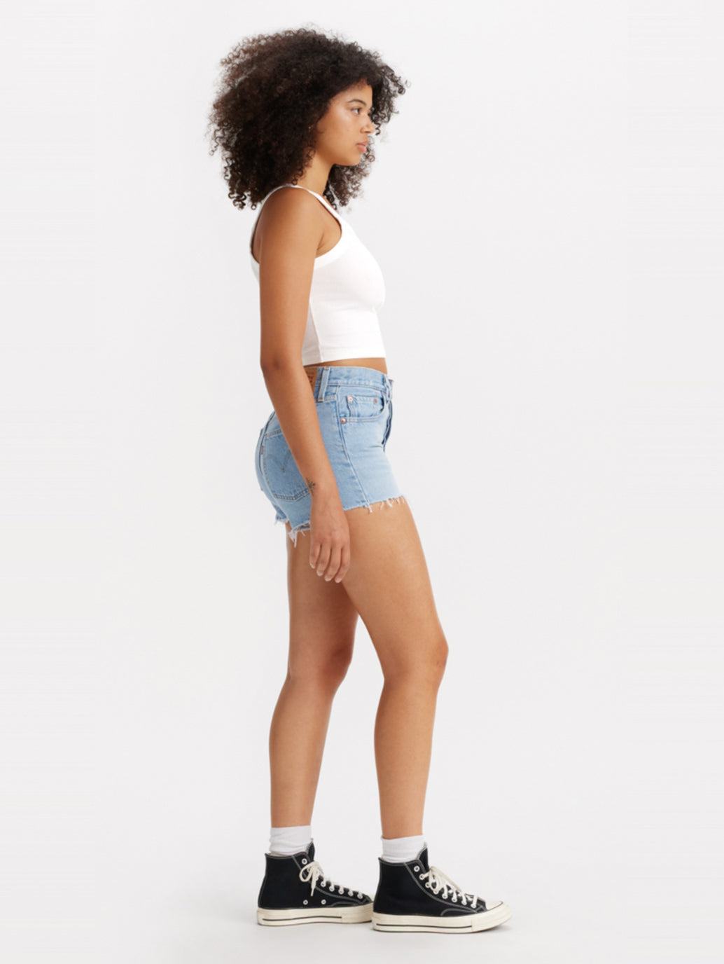 Women's High Rise Light Blue Shorts