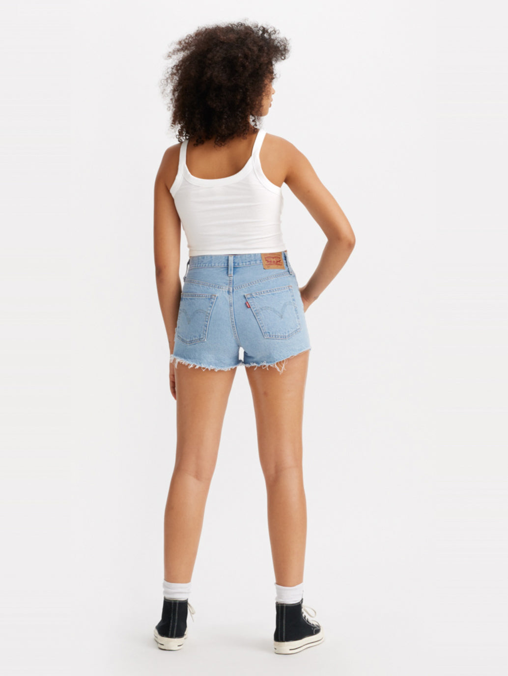 Women's High Rise Light Blue Shorts