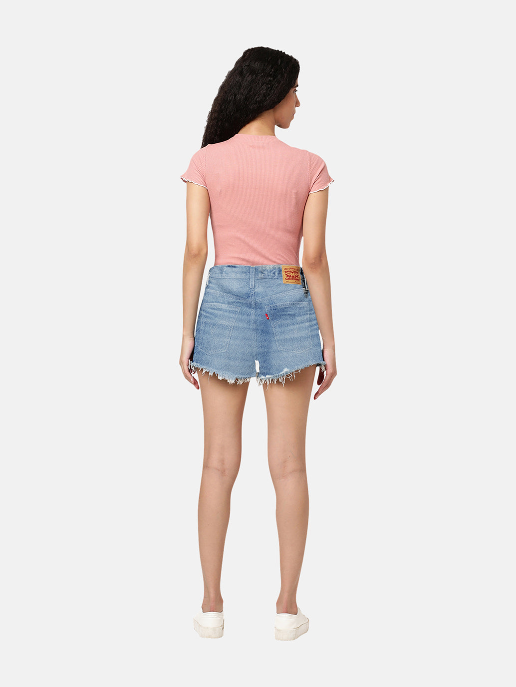 Women's 501 Indigo Straight Fit High Rise Jeans - Back View