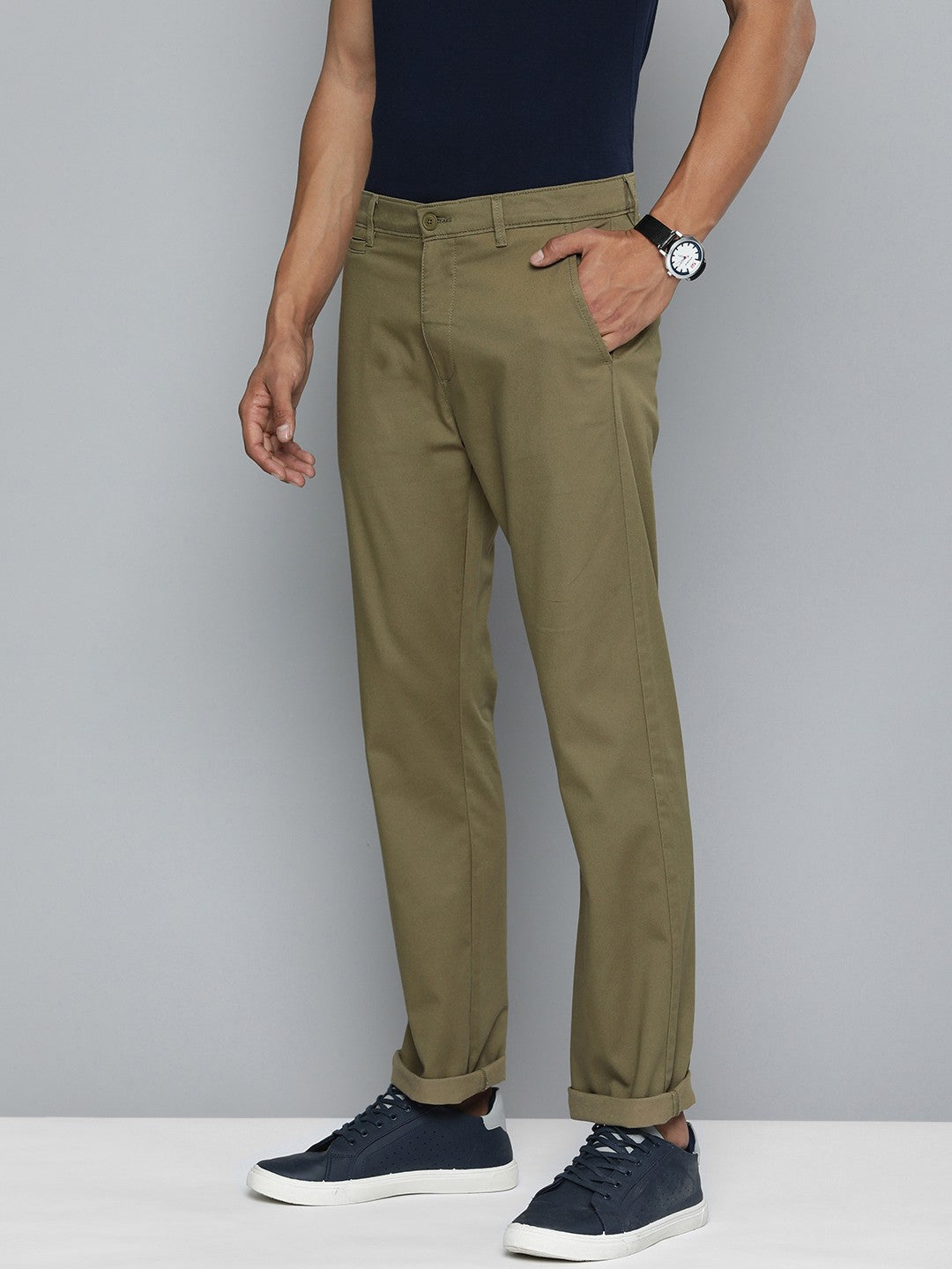 Men's Olive Slim Fit Chino Trousers - 5659db57-edb5-4a29-a605-3582a2c571121692945353034-Levis-Men-Trousers-8161692945352520-2 View